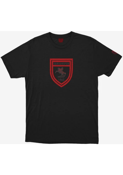 Samsun Spor Kırmızı Çizimli Armalı Yetişkin T-Shirt