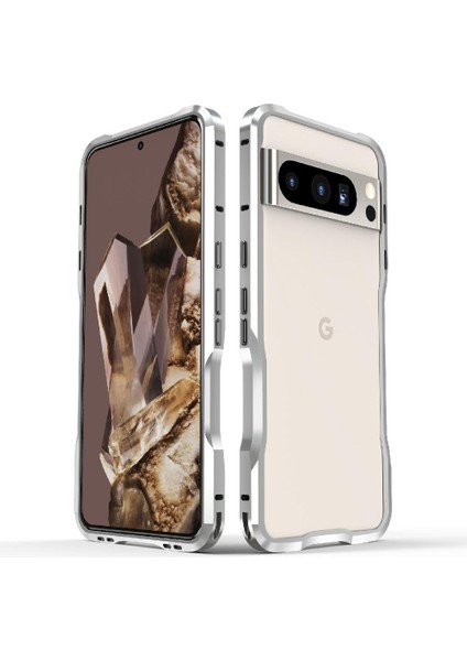 Google Piksel 8 Pro Ağır Hibrit Metal Tampon Askeri Sınıf Için Kılıf (Yurt Dışından)