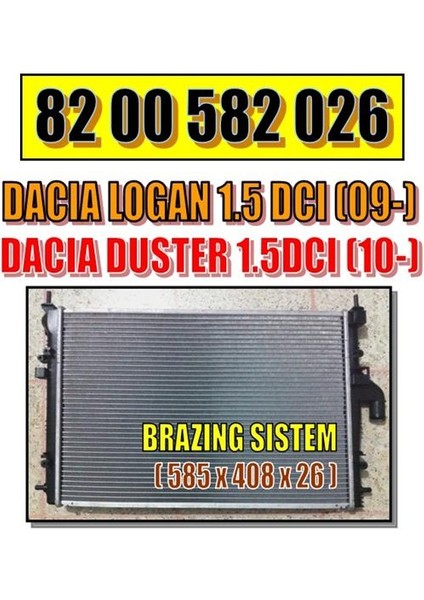 Radyatör RA0231050 Duster (10-) Logan (06-) 1.5 Dcı Klimalı