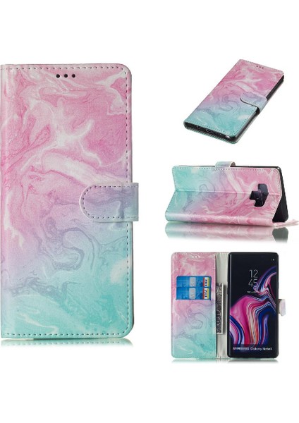 Samsung Galaxy Not 9 Için Flip Case Tam Koruma Manyetik Kart Yuvaları Pu (Yurt Dışından)