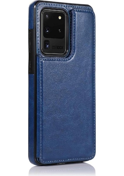 Kart Pu ile Samsung Galaxy S20 Ultra Kickstand Kart Yuvaları Için Cüzdan Kılıf (Yurt Dışından) modelleri