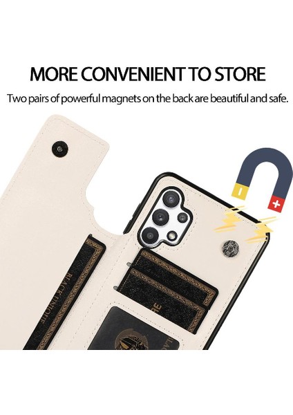 Kart Pu ile Samsung Galaxy A32 5g Çift Manyetik Toka Için Cüzdan Kılıf (Yurt Dışından) fiyatları