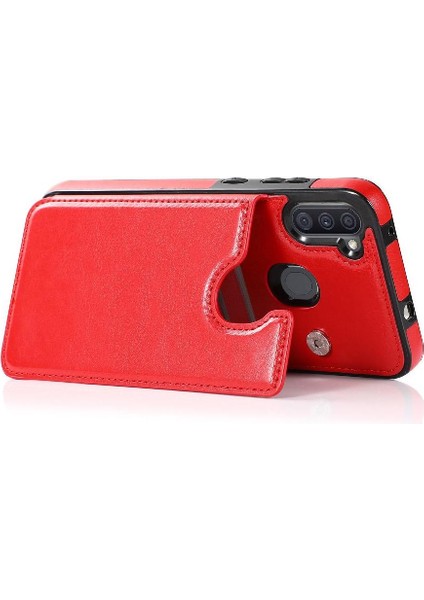 Samsung Galaxy A11 Çift Manyetik Toka Kickstand Kart Için Cüzdan Kılıf (Yurt Dışından) modelleri