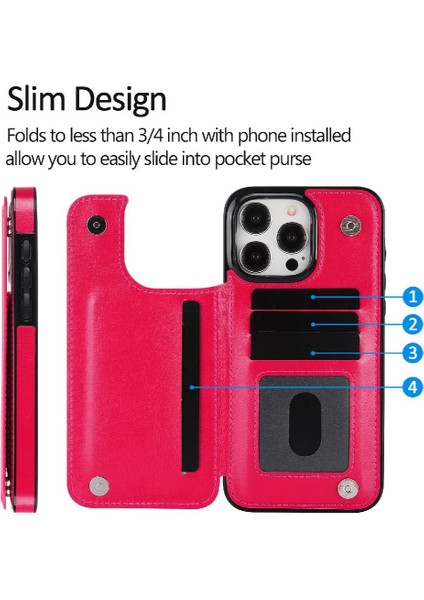Kart Tutucu Kart Yuvaları Çift ile IPhone 15 Pro Kickstand Için Cüzdan Kılıf (Yurt Dışından) modelleri