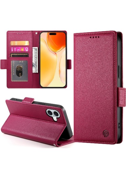 IPhone 16 Için Flip Case Artı Günlük Kullanım Flip Kartvizit Yuvaları Cüzdan (Yurt Dışından)