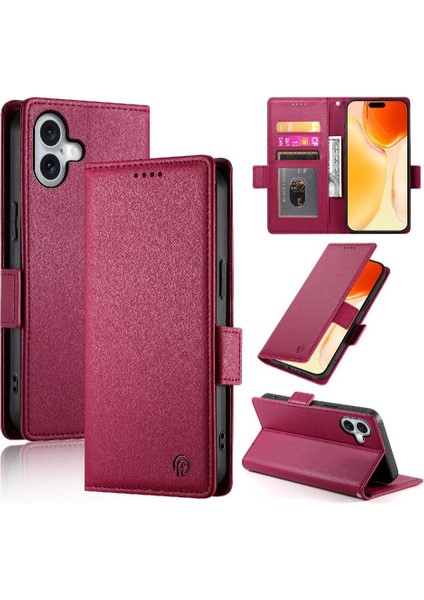 IPhone 16 Için Flip Case Artı Günlük Kullanım Flip Kartvizit Yuvaları Cüzdan (Yurt Dışından) modelleri
