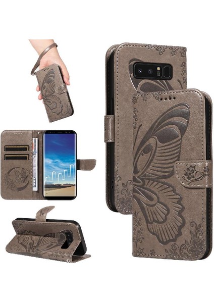 Kredi Kartı Yuvası Ayrılabilir El ile Samsung Galaxy Not 8 Için Flip Case (Yurt Dışından)
