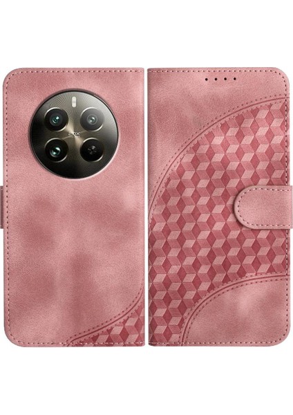 Realme 12 Artı Pu Deri Kapak Çevirin Manyetik Kart Tutucu (Yurt Dışından)