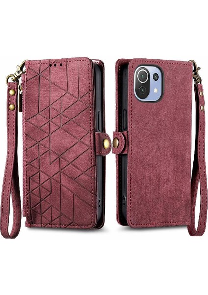 Xiaomi 11 Lite Için Flip Case Basit Iş Cüzdan Deri Kılıf Flip (Yurt Dışından)