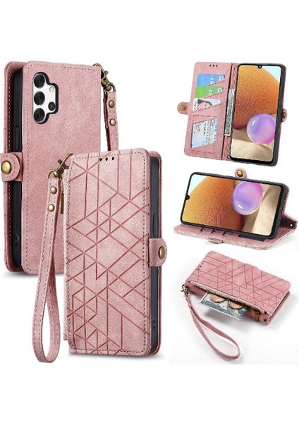 Samsung Galaxy A32 4g Için Flip Case Cüzdan Darbeye Kapak Kapak Deri (Yurt Dışından)
