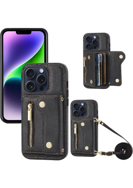 IPhone 14 Için Kılıf Artı Mini Sırt Çantası Hafif Kart Yuvaları Büyük Uzun (Yurt Dışından)