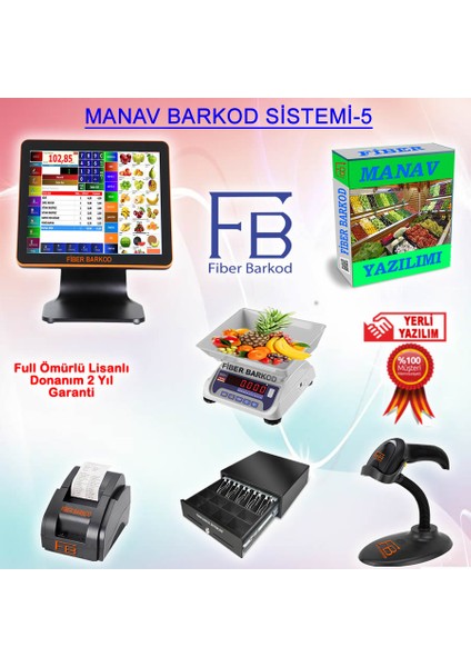 Manav Barkod Sistemleri- 5 / Fiber Barkod