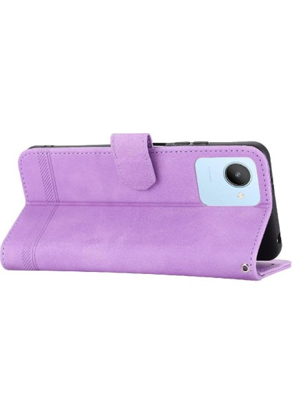 Realme C30 Nakit Cep Manyetik Kapatma Premium Bileklik Için Flip Case (Yurt Dışından)