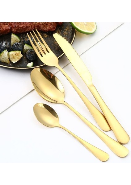 Çelik 24 Parça 6 Kişilik Gold Yemek Kaşık Çatal Bıçak Seti CIN736SR fiyatları