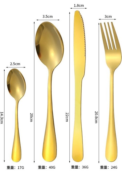 Çelik 24 Parça 6 Kişilik Gold Yemek Kaşık Çatal Bıçak Seti CIN736SR indirimleri