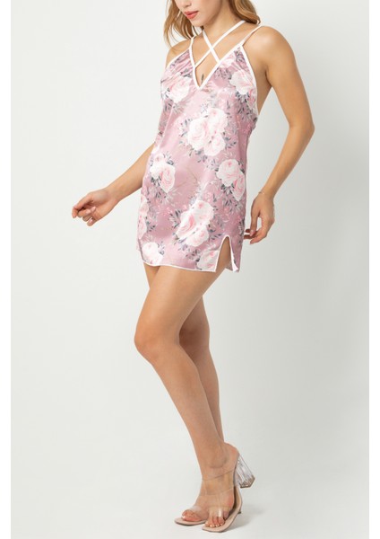 Desenli Askılı Sırt Dekolteli GECELIK-19477 fiyatları