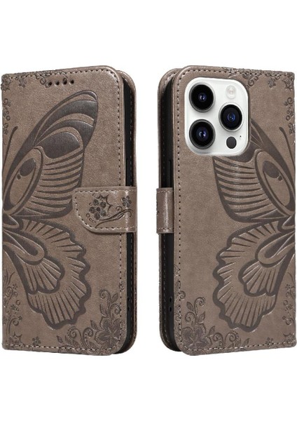 Kredi Kartı Yuvası ile IPhone 14 Pro Max Yüksek Kalite Deri Için Flip Case (Yurt Dışından)