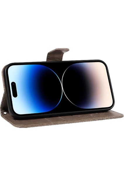 Kredi Kartı Yuvası ile IPhone 14 Pro Max Yüksek Kalite Deri Için Flip Case (Yurt Dışından)