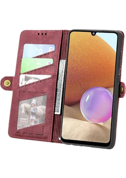 Samsung Galaxy A32 4g Için Flip Case Cüzdan Darbeye Kapak Kapak Deri (Yurt Dışından) indirimleri