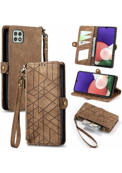 Samsung Galaxy A22 5g Için Flip Case Darbeye Basit Iş Cüzdan (Yurt Dışından)