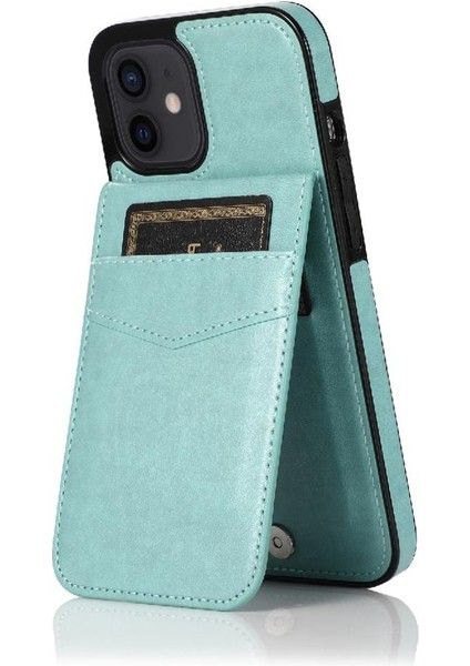 IPhone 12 Manyetik Toka Kickstand Premium Deri ile Uyumlu (Yurt Dışından)