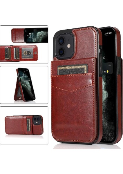 IPhone 11 Kart Tutucu Premium Deri Çanta Cüzdan Toka ile Uyumlu (Yurt Dışından)