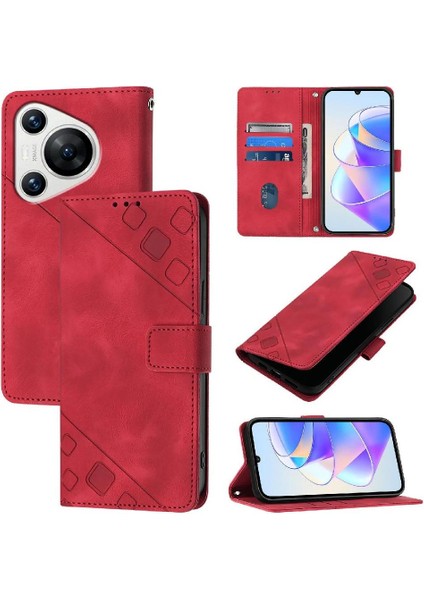 Huawei Huawei Kart Tutucu Manyetik Deri Cüzdan Kapak Çevirin (Yurt Dışından)