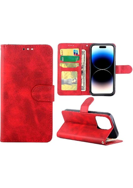 IPhone 14 Için Filp Durumda Pro Tam Koruma Kartı Tutucu Kickstand Pu (Yurt Dışından)