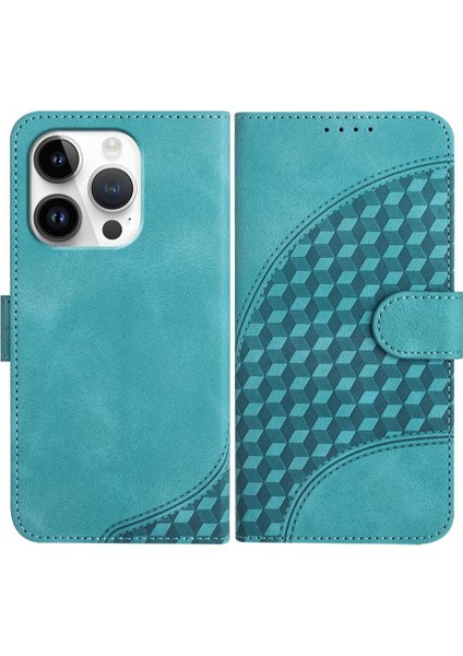 IPhone 16 Için Flip Case Pro Max Flip Iş Geometrik Desen Manyetik (Yurt Dışından)