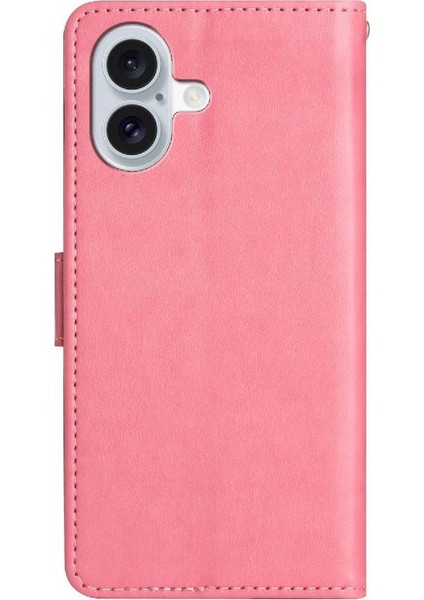 IPhone 16 Için Filp Durumda Artı Bilek Kayışı Pu Deri Kart Tutucu Manyetik (Yurt Dışından)