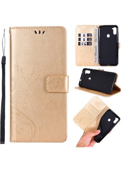 Samsung Galaxy A11 Için Kickstand Durumda Kart Tutucu Pu Deri Bilek (Yurt Dışından)