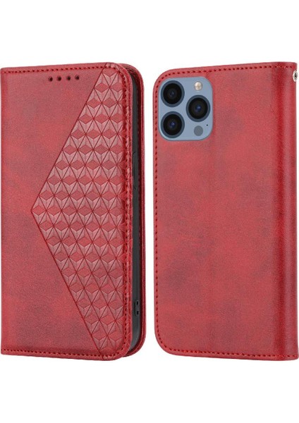 IPhone 14 Için Flip Case Pro Max Eşkenar Dörtgen Şekli Günlük Kullanım El Kayışı Standı (Yurt Dışından)