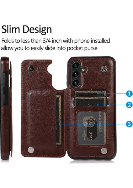 Samsung Galaxy A35 5g Kart Yuvaları Için Cüzdan Kılıf Pu Deri Kickstand (Yurt Dışından) indirimleri
