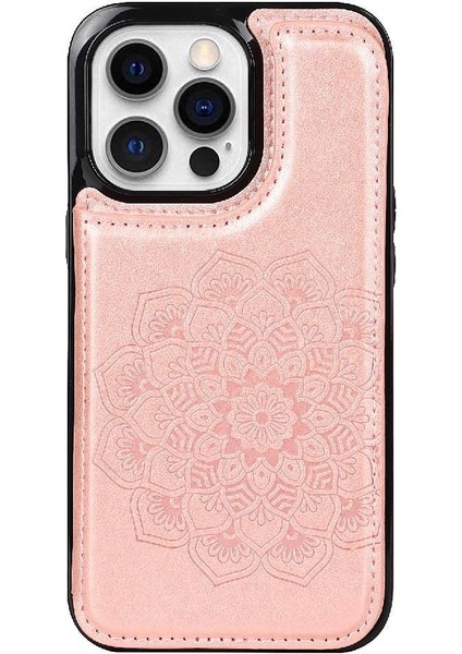IPhone 15 Için Kart Tutucu Kılıf ile Cüzdan Pro Pu Deri Desen Çiçek (Yurt Dışından)