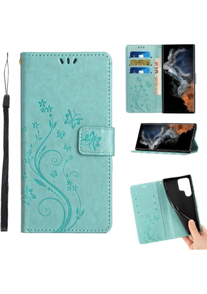 Samsung Galaxy S23 Ultra Kickstand Manyetik Kapatma Bilek Pu Için Filp Durumda (Yurt Dışından)