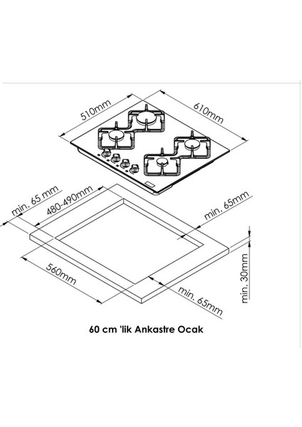 Glo 005BES Agena Ankastre Ocak