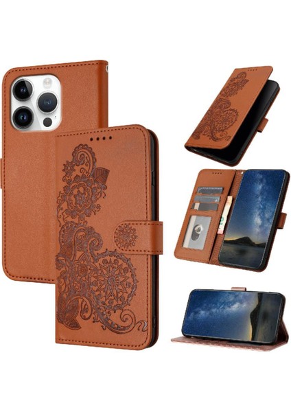 IPhone 16 Için Flip Case Pro Max Kickstand Koruyucu Pu Deri Manyetik (Yurt Dışından)