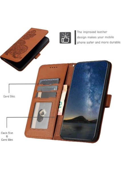 IPhone 16 Için Flip Case Pro Max Kickstand Koruyucu Pu Deri Manyetik (Yurt Dışından)