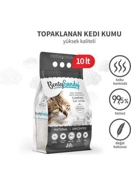 Natural Doğal Kokusuz Topaklanan Kedi Kumu 10 Lt fiyatları