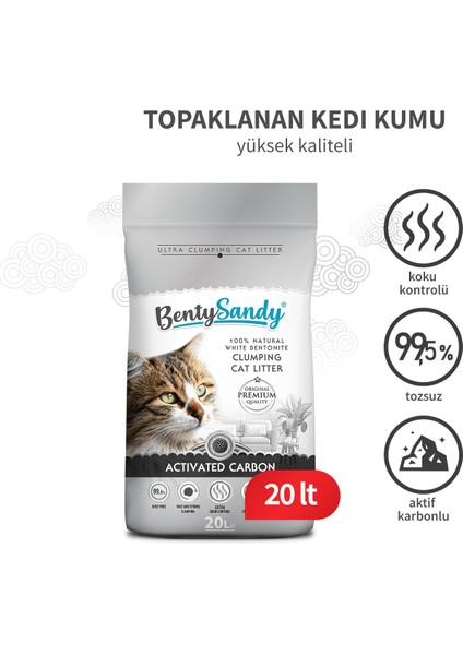 Activated Carbon Aktif Karbonlu Topaklanan Kedi Kumu 20 Lt