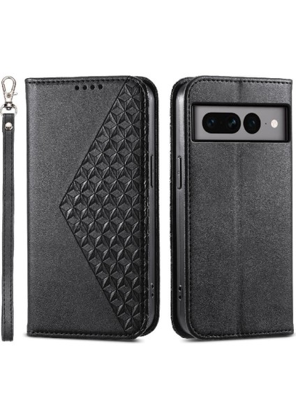 Google Pixel 7 Pro Günlük Kullanım Için Flip Case El Kayışı Standı Eşkenar Dörtgen Şekli (Yurt Dışından)