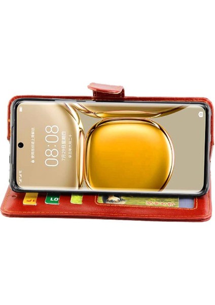 Huawei P50 Pro Kart Tutucu Pu Deri Kickstand Manyetik Için Flip Case (Yurt Dışından) fiyatları