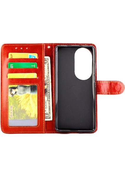 Huawei P50 Pro Kart Tutucu Pu Deri Kickstand Manyetik Için Flip Case (Yurt Dışından) fırsatları