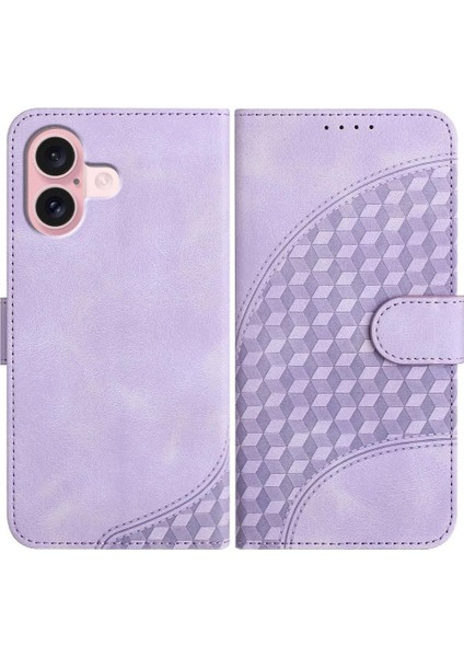 IPhone 16 Için Flip Case Pu Deri Kapak Çevirin Geometrik Desen Flip Case (Yurt Dışından)