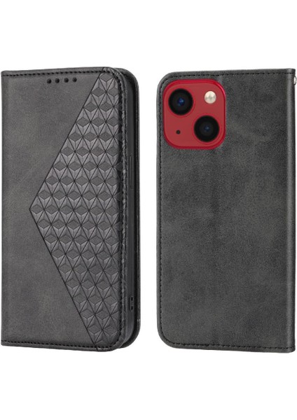 IPhone 13 Için Flip Case Pro Max Eşkenar Dörtgen Şekli Günlük Kullanım Cüzdan El Kayışı (Yurt Dışından)