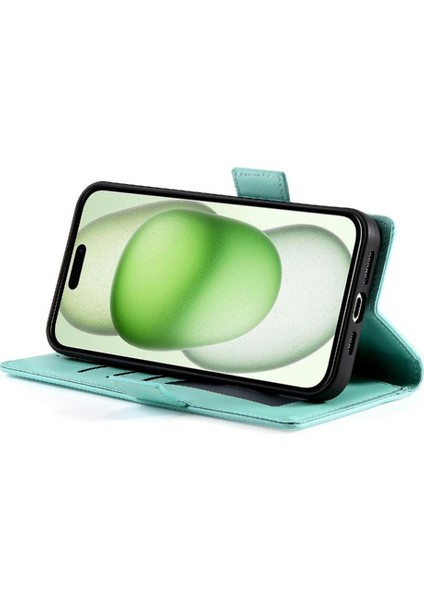 IPhone 15 Için Flip Case Artı Flip Cüzdan Kartvizit Yuvaları Günlük Kullanım (Yurt Dışından)