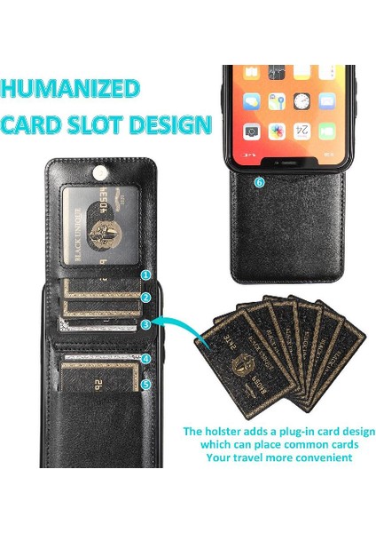 IPhone 11 Pro Max Kart Tutucu Kılıf Cüzdan Manyetik Toka ile Uyumlu (Yurt Dışından)
