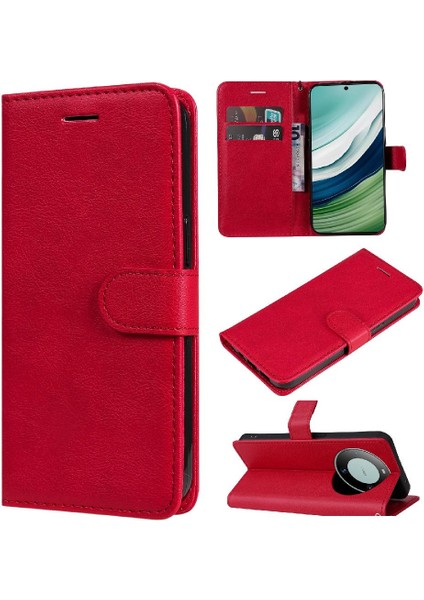 Kart Yuvası Klasik Düz Renk Iş ile Huawei Mate 60 Için Flip Case (Yurt Dışından)