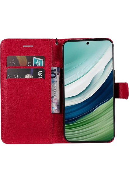 Kart Yuvası Klasik Düz Renk Iş ile Huawei Mate 60 Için Flip Case (Yurt Dışından)