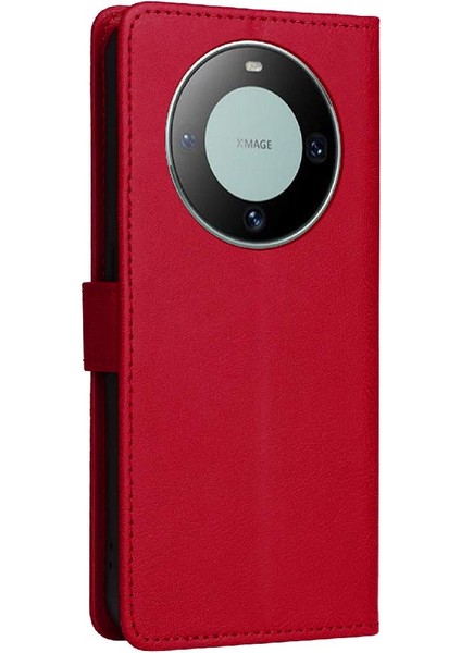 Kart Yuvası Klasik Düz Renk Iş ile Huawei Mate 60 Için Flip Case (Yurt Dışından)